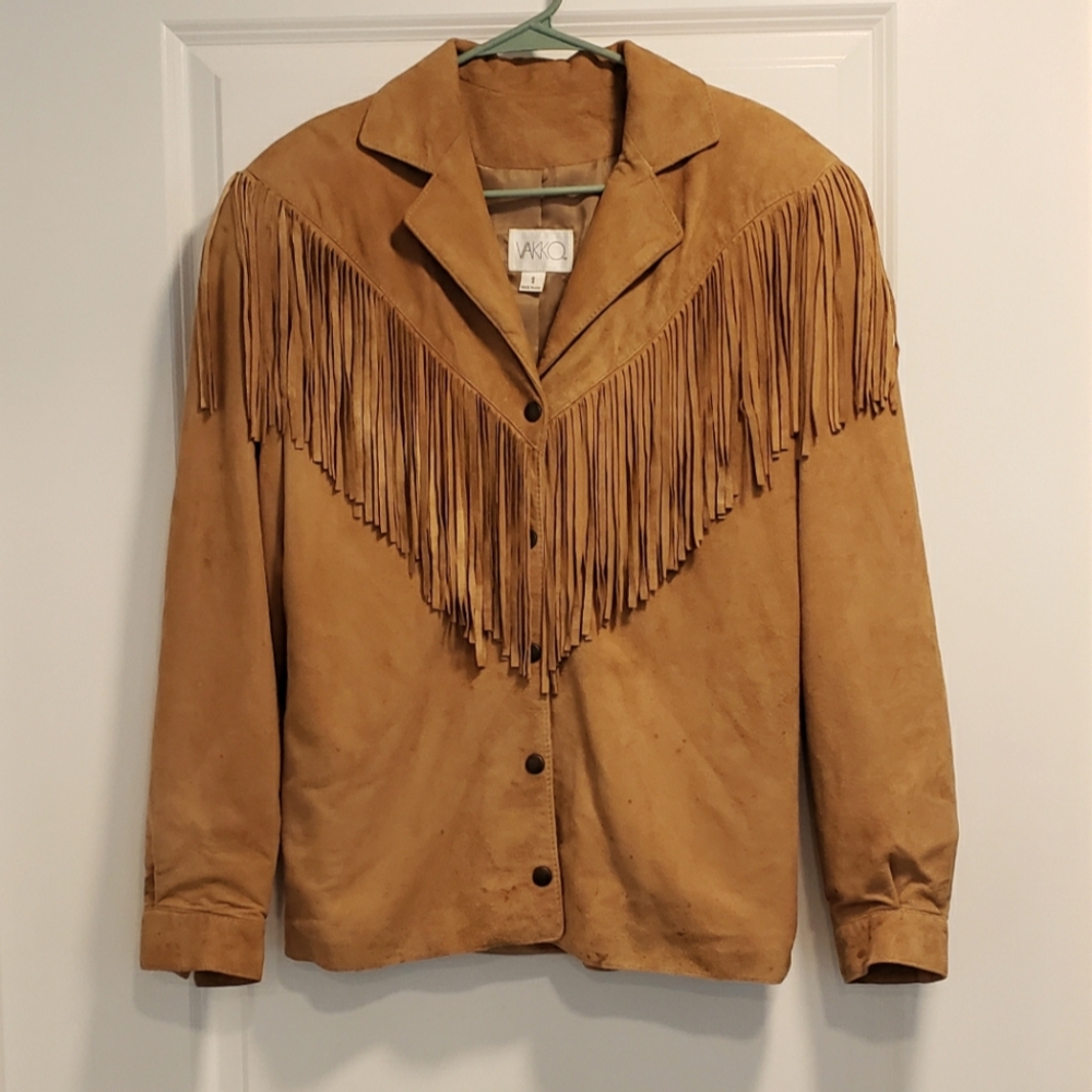 VAKKO Jacket Suede Leather Boho Fringe